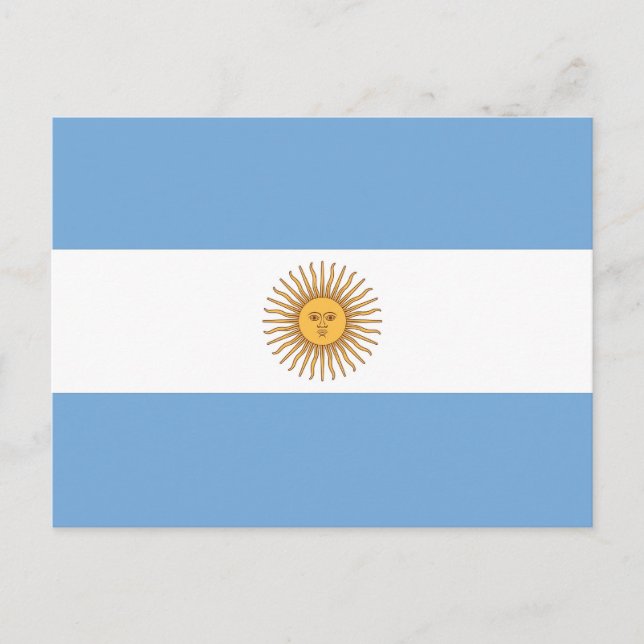 Postkarte mit Flagge Argentiniens (Vorderseite)