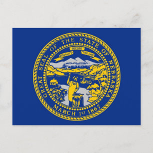 Postkarte mit Flagge des Nebraska-Staat - USA