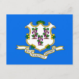 Postkarte mit Flagge des Staat Connecticut - USA