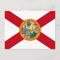 Postkarte mit Flagge des Staat Florida - USA