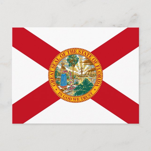 Postkarte mit Flagge des Staat Florida - USA (Vorderseite)