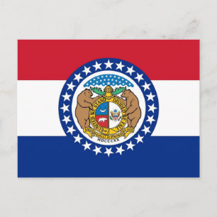 Postkarte mit Flagge des Staat Missouri - USA