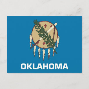 Postkarte mit Flagge des Staat Oklahoma - USA