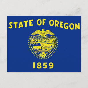 Postkarte mit Flagge des Staat Oregon - USA