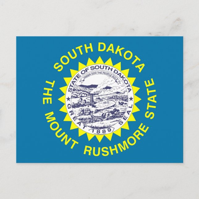 Postkarte mit Flagge des Staat South Dakota - USA (Vorderseite)