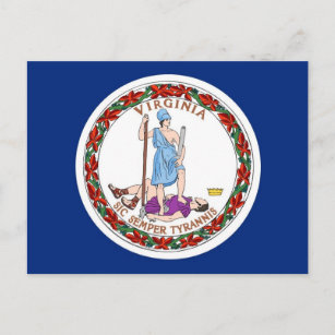 Postkarte mit Flagge des Staat Virginia - USA