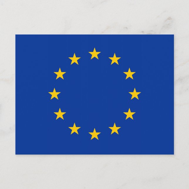 Postkarte mit Flagge für europäische Gewerkschaft (Vorderseite)
