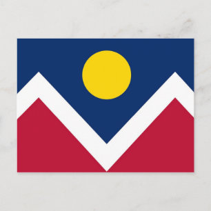 Postkarte mit Flagge von Denver, Colorado Staat - 