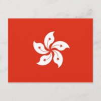 Postkarte mit Flagge von Hongkong, China