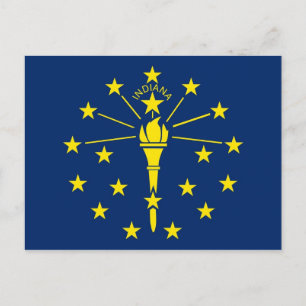 Postkarte mit Flagge von Indiana Staat - USA