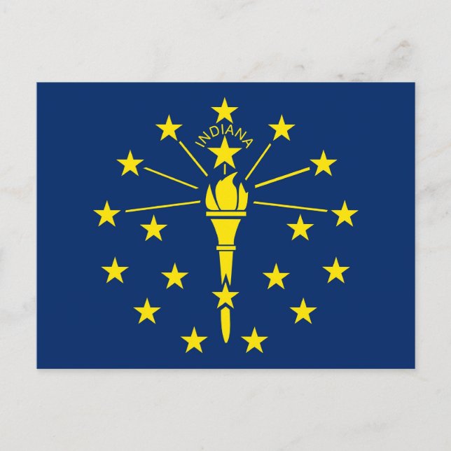 Postkarte mit Flagge von Indiana Staat - USA (Vorderseite)