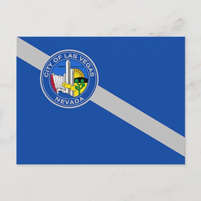 Postkarte mit Flagge von Las Vegas City, USA (Vorderseite)