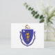 Postkarte mit Flagge von Massachusetts Staat - USA (Stehend Vorderseite)