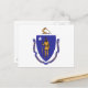 Postkarte mit Flagge von Massachusetts Staat - USA (Vorderseite/Rückseite Beispiel)