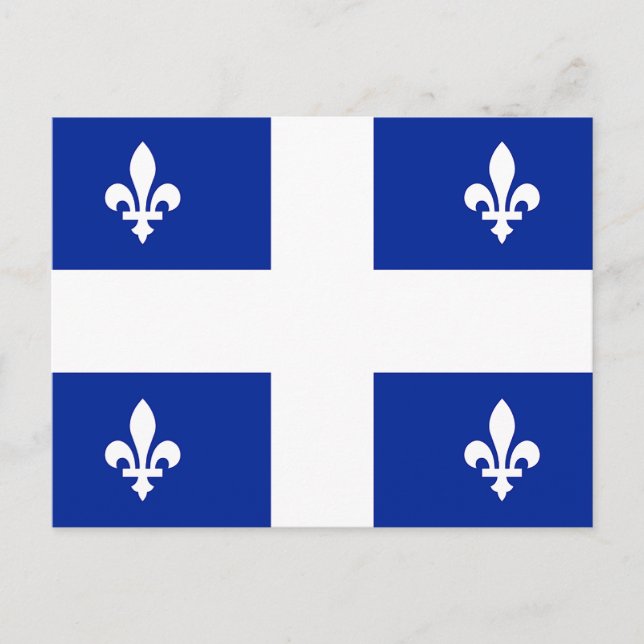 Postkarte mit Flagge von Québec, Kanada (Vorderseite)