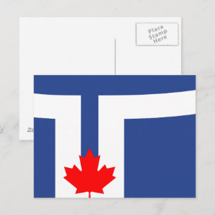 Postkarte mit Flagge von Toronto, Kanada