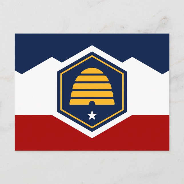 Postkarte mit Flagge von Utah, USA (Vorderseite)