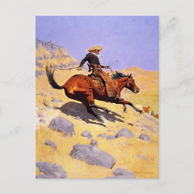 Postkarte mit Frederic Remington Malerei (Vorderseite)