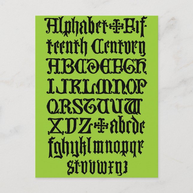Postkarte mit gotischen Buchstaben (Vorderseite)