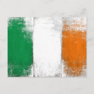 Postkarte mit grungiger Vintage-Irlandflagge