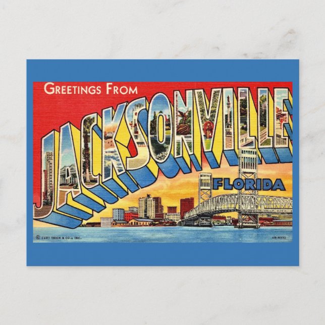 Postkarte mit Grüßen aus Jacksonville, Florida (Vorderseite)