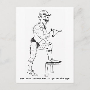 Postkarte mit handgezeichnet Karikatur