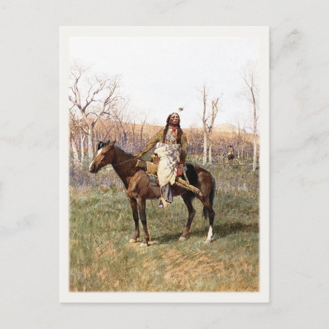 Postkarte mit Henry Farny Malerei (Vorderseite)