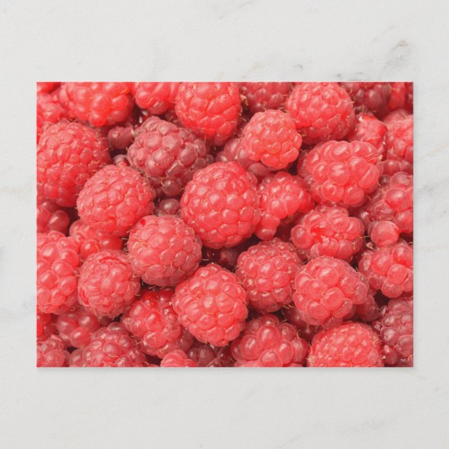 Postkarte mit Himbeeren (Vorderseite)