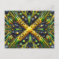 Postkarte mit jamaikanischem Farbdesign