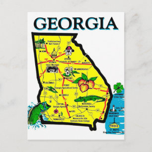 Postkarte mit Karte von Georgia