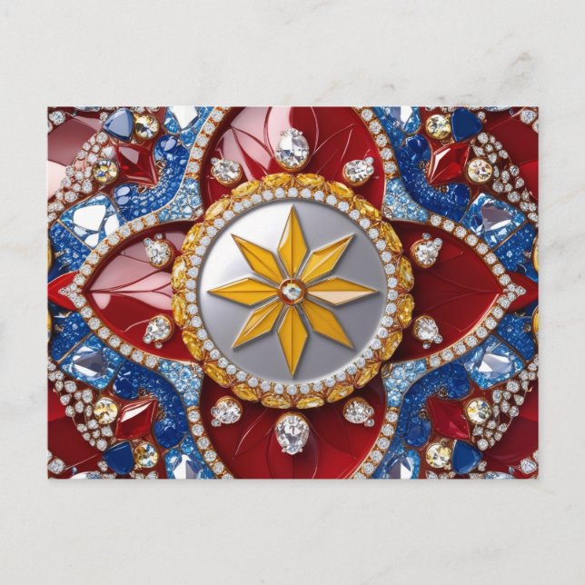 Postkarte mit kolumbianischem Farbdesign (Vorderseite)