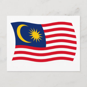 Postkarte mit malaysischer Flagge