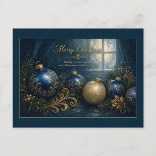 Postkarte mit Marineblau und Goldverzierungen