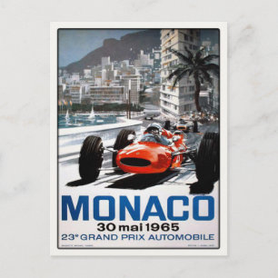 Postkarte mit Monaco-Grand-Prix-Plakat