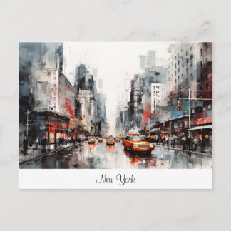 Postkarte mit New York City, gemalte Landschaft.