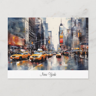 Postkarte mit New York City, gemalte Landschaft.