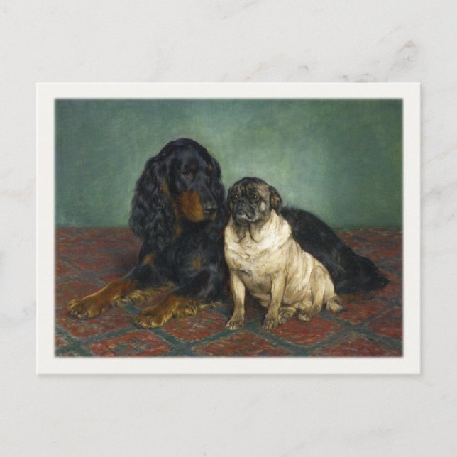 Postkarte mit Niedlich gestrichenen Hunden (Vorderseite)