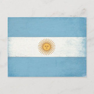 Postkarte mit Not leidender Flagge aus Argentinien