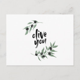 Postkarte mit Olivenzweig - "Oliven Sie"