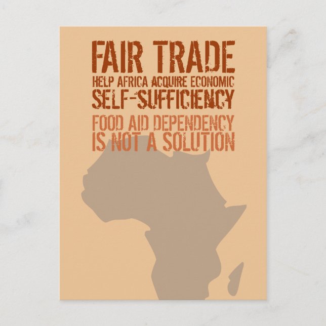 Postkarte mit originaler Fair Trade-Nachricht (Vorderseite)