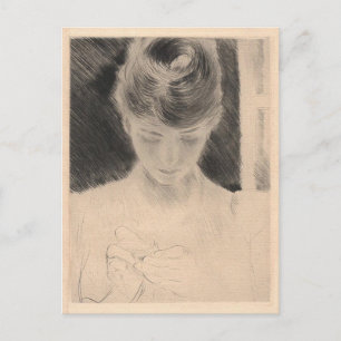 Postkarte mit Paul Cesar Helleu Malerei