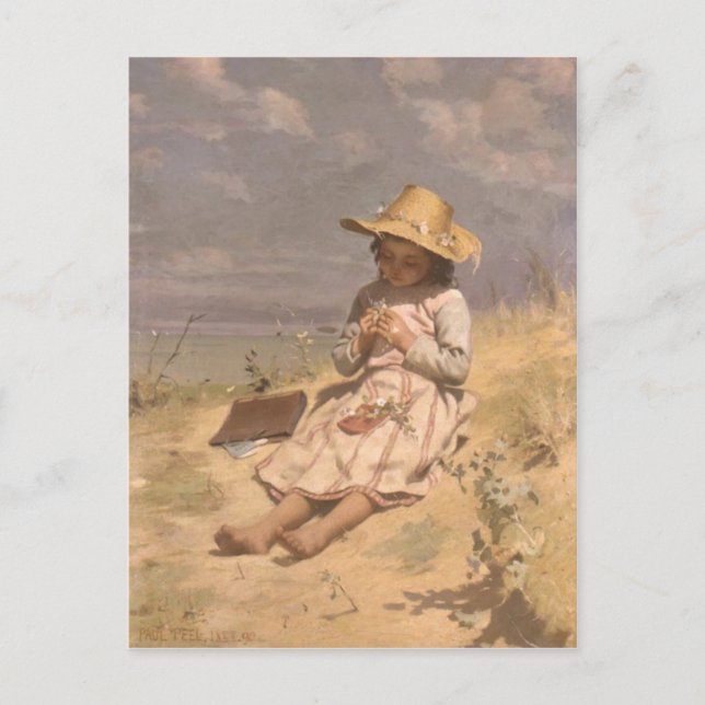 Postkarte mit Paul Peel Malerei (Vorderseite)