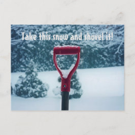 Postkarte mit roter Schaufel