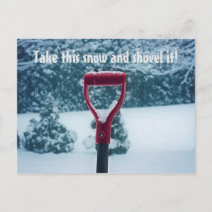 Postkarte mit roter Schaufel