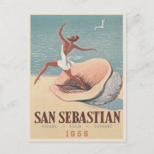 Postkarte mit San-Sebastian-Werbedruck