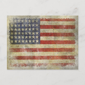 Postkarte mit schmutziger Vintage-Flagge aus den U