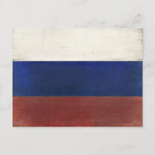 Postkarte mit schmutziger Vintage-Flagge aus Russl
