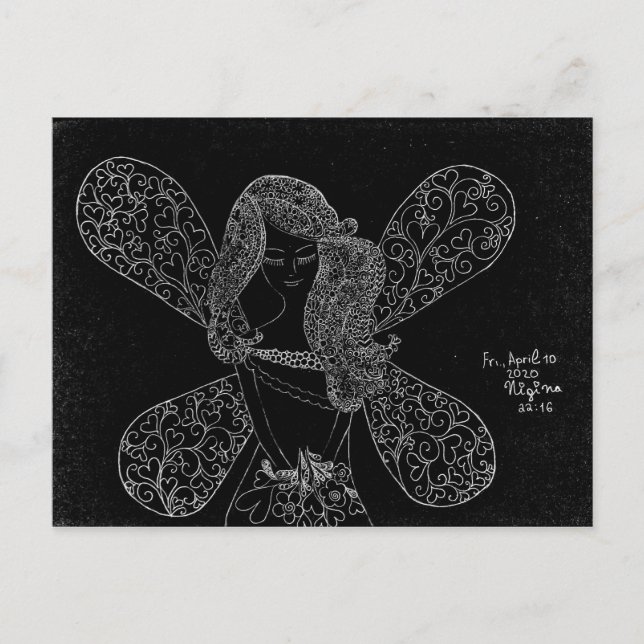 Postkarte mit schöner Spitze simuliert Design (Vorderseite)