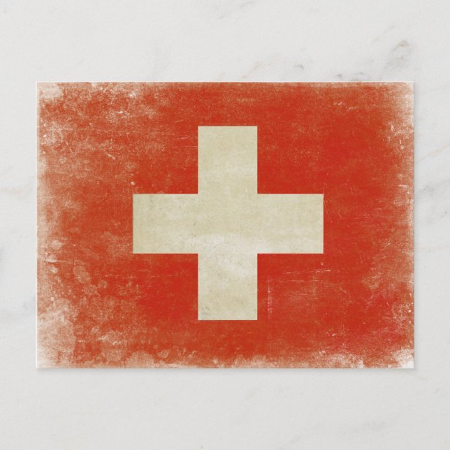 Postkarte mit Schweizer Flagge (Vorderseite)