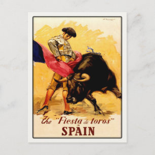 Postkarte mit spanischem Bullfight-Poster